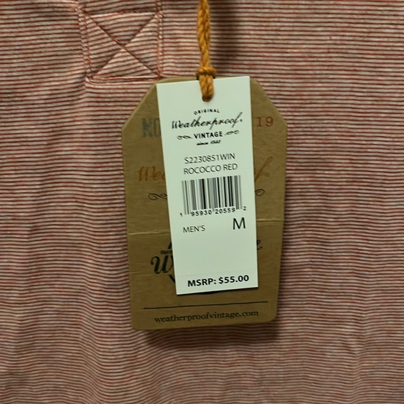 Medium Weatherproof vintage t shirt, pale red stripes (BNWT) - Picture 4 of 8